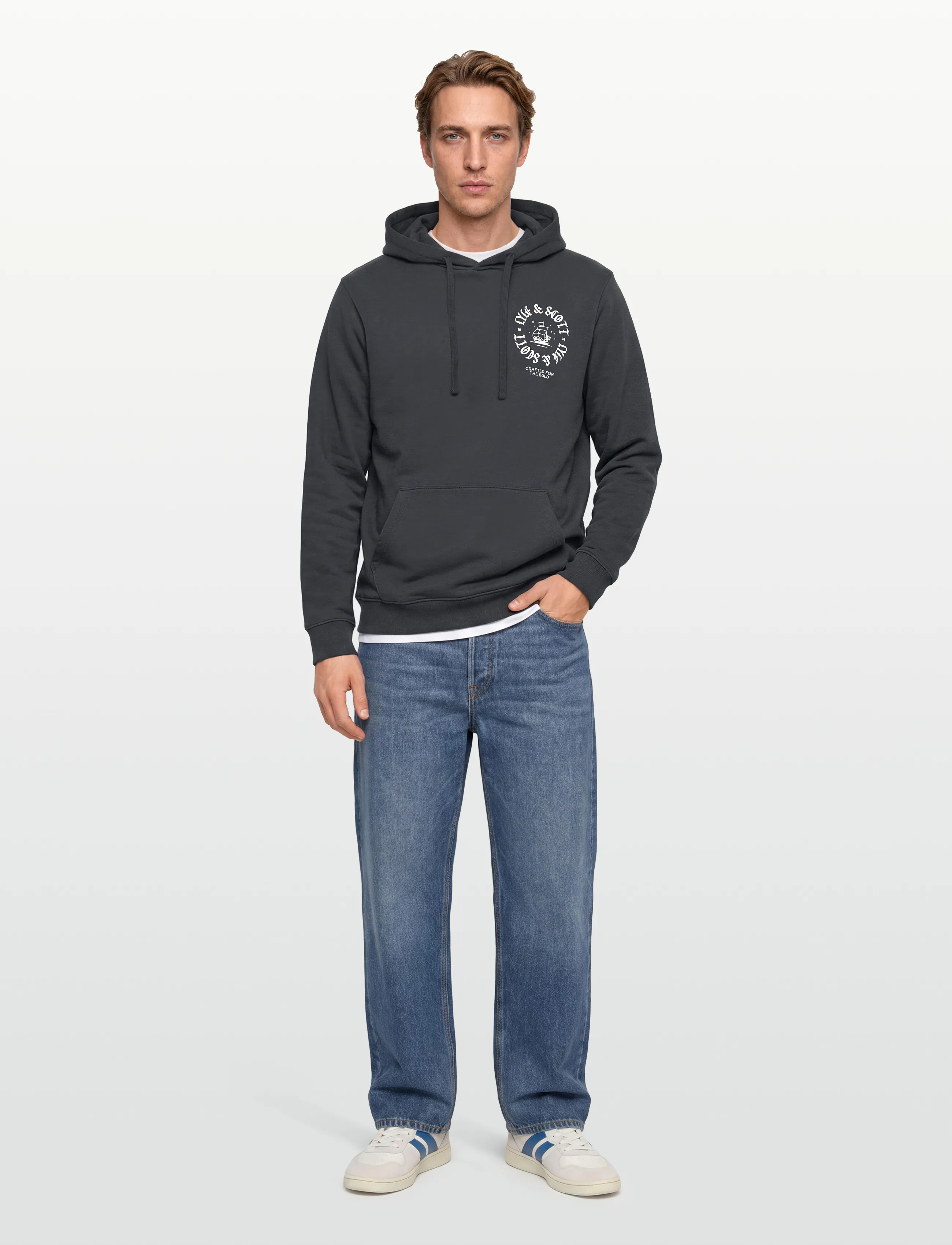 Lyle & Scott - Ship Insignia Graphic Hoodie - sweatshirts - z271 dark navy - 0