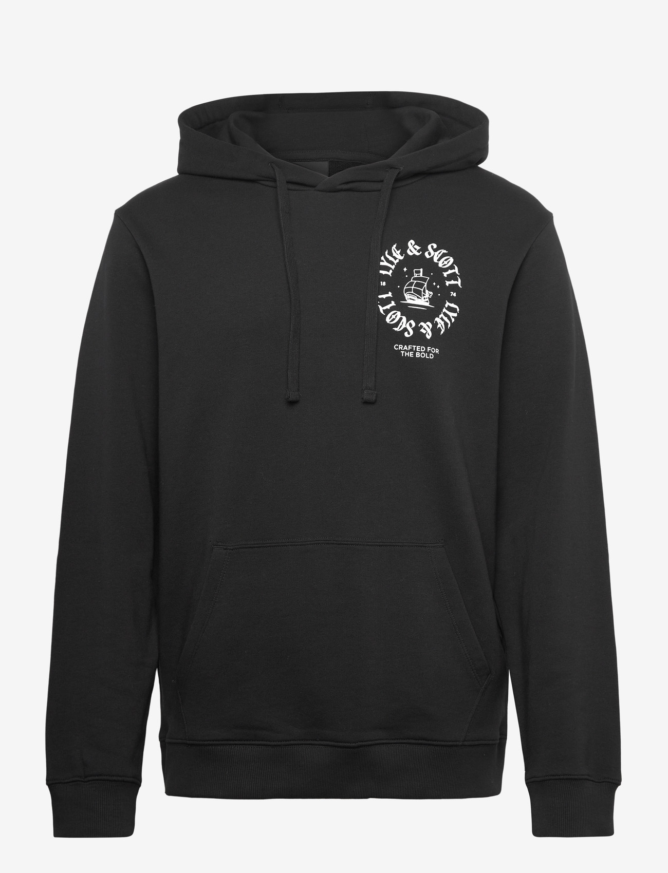 Lyle & Scott - Ship Insignia Graphic Hoodie - hættetrøjer - z865 jet black - 0