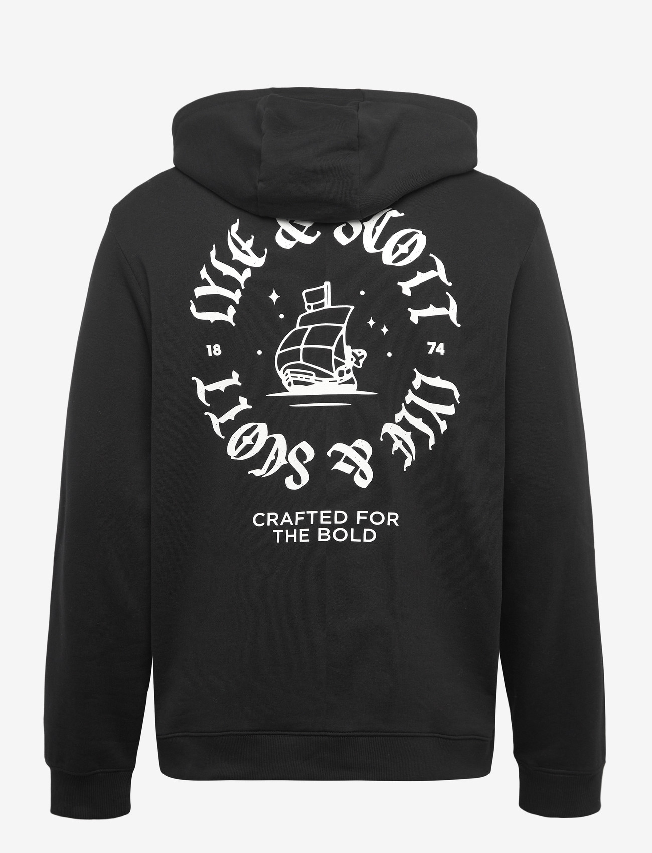 Lyle & Scott - Ship Insignia Graphic Hoodie - hættetrøjer - z865 jet black - 1