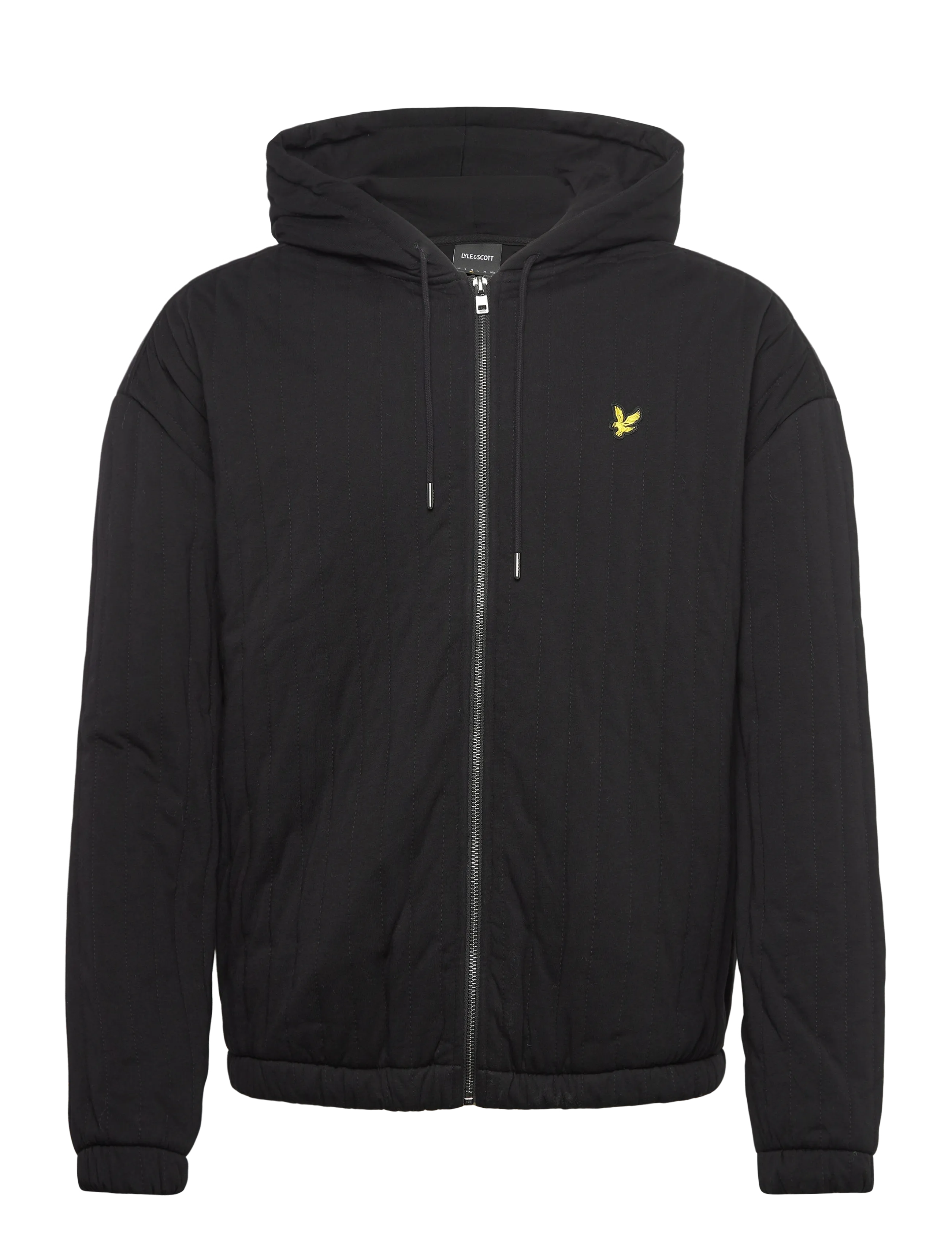 Lyle & Scott Quilted Zip Through Hoodie - Kläder - Z865 JET BLACK / black