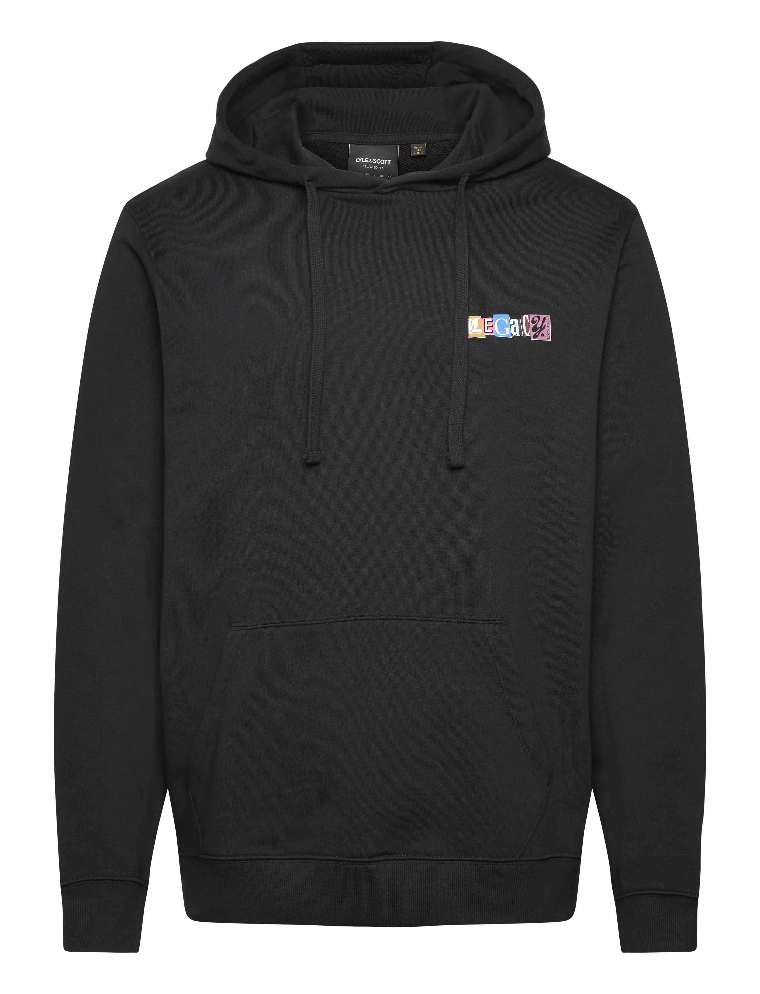 LYLE & SCOTT Paper Letters Graphic Hoodie Schwarz - XL - Herren
