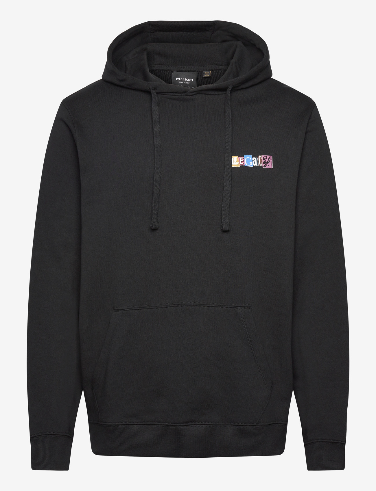 Lyle & Scott - Paper Letters Graphic Hoodie - hoodies - z865 jet black - 1
