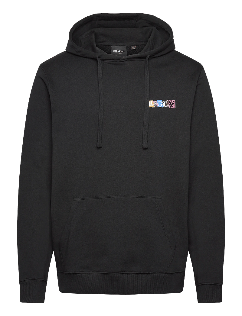 Lyle & Scott - Paper Letters Graphic Hoodie - hoodies - z865 jet black - 1