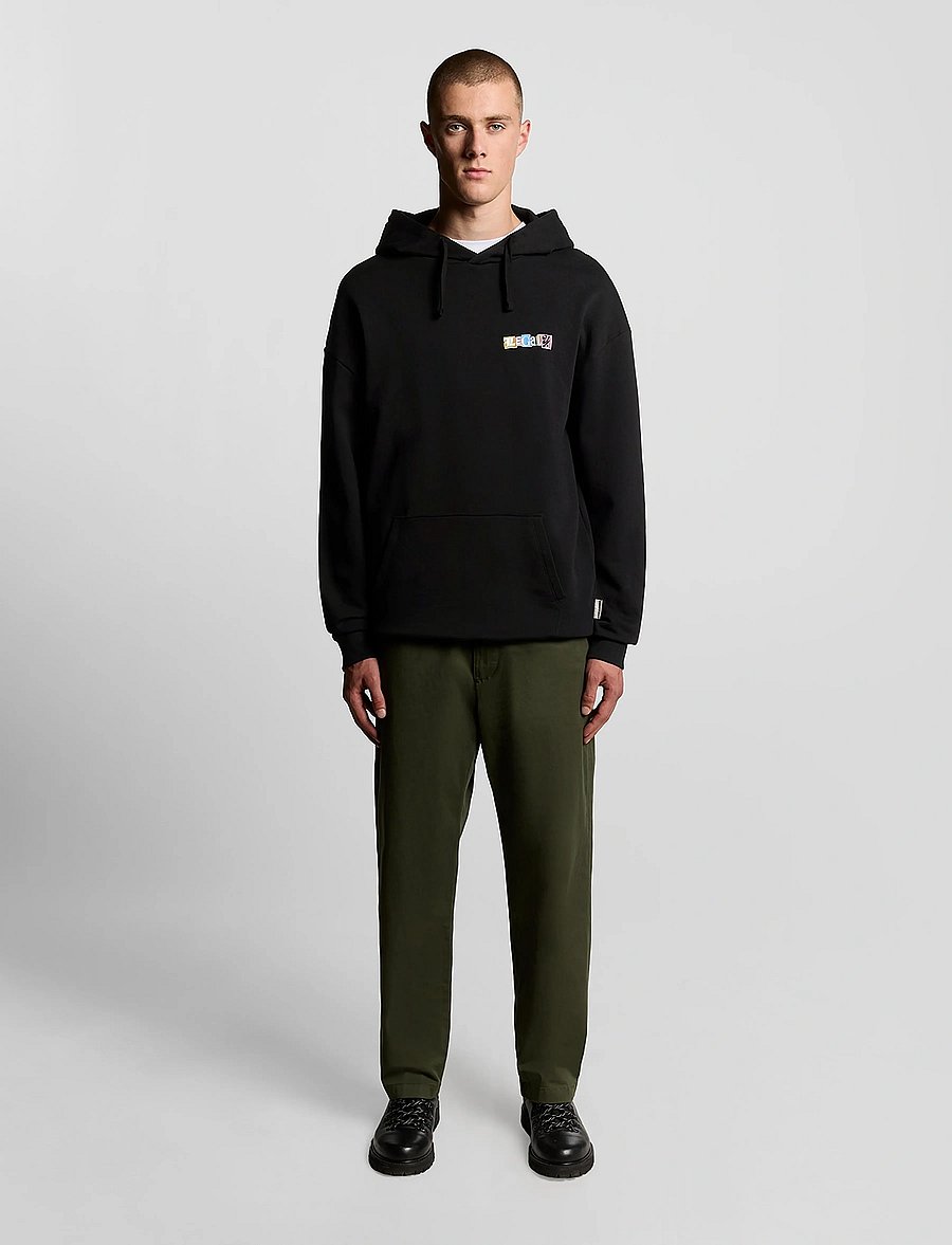 Lyle & Scott - Paper Letters Graphic Hoodie - kapuzenpullover - z865 jet black - 5