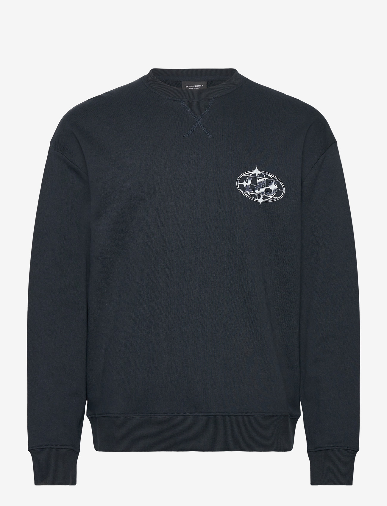 Lyle & Scott - Chrome Graphic Crew Neck - sweatshirts - z271 dark navy - 1