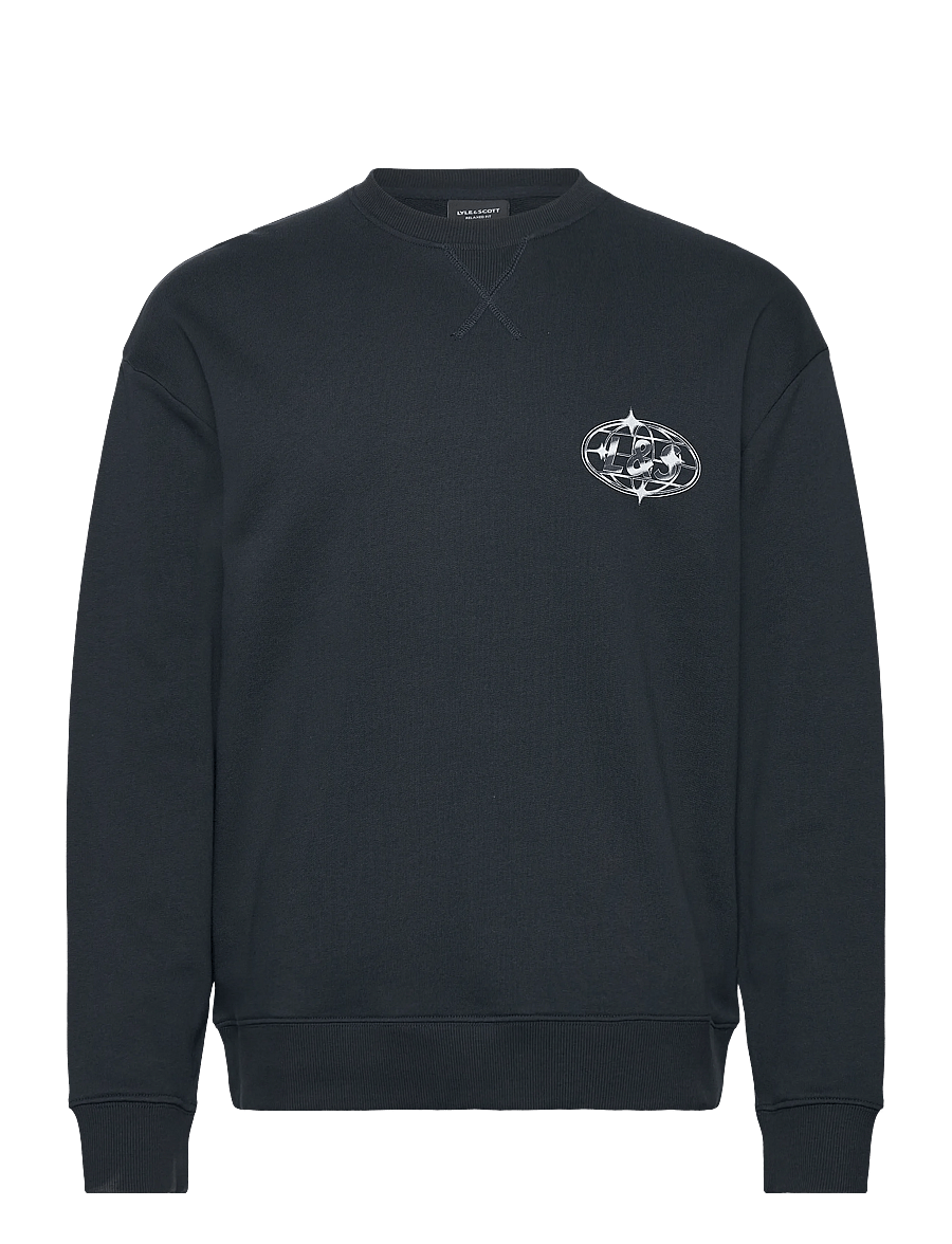 Lyle & Scott - Chrome Graphic Crew Neck - sweats - z271 dark navy - 1
