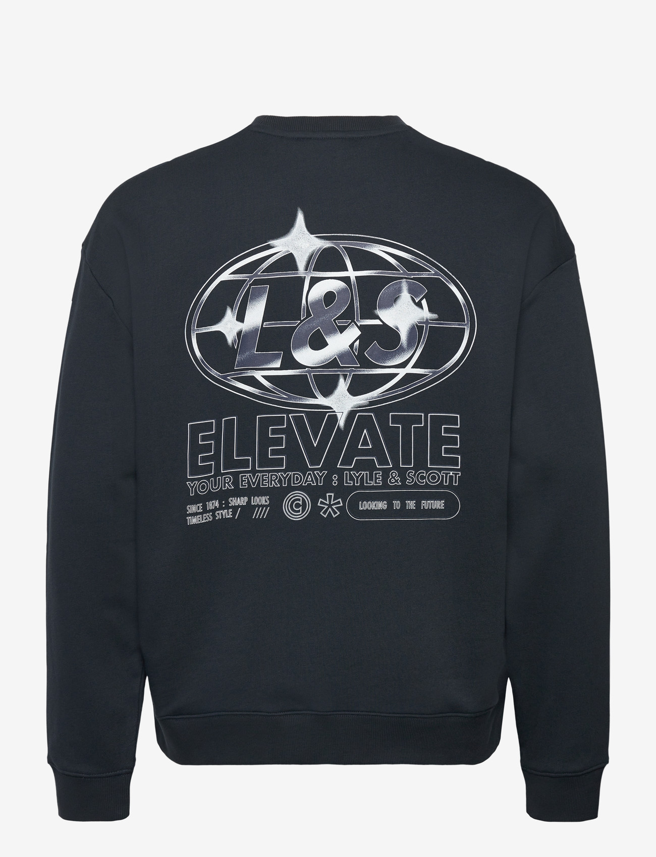 Lyle & Scott - Chrome Graphic Crew Neck - sweatshirts - z271 dark navy - 2