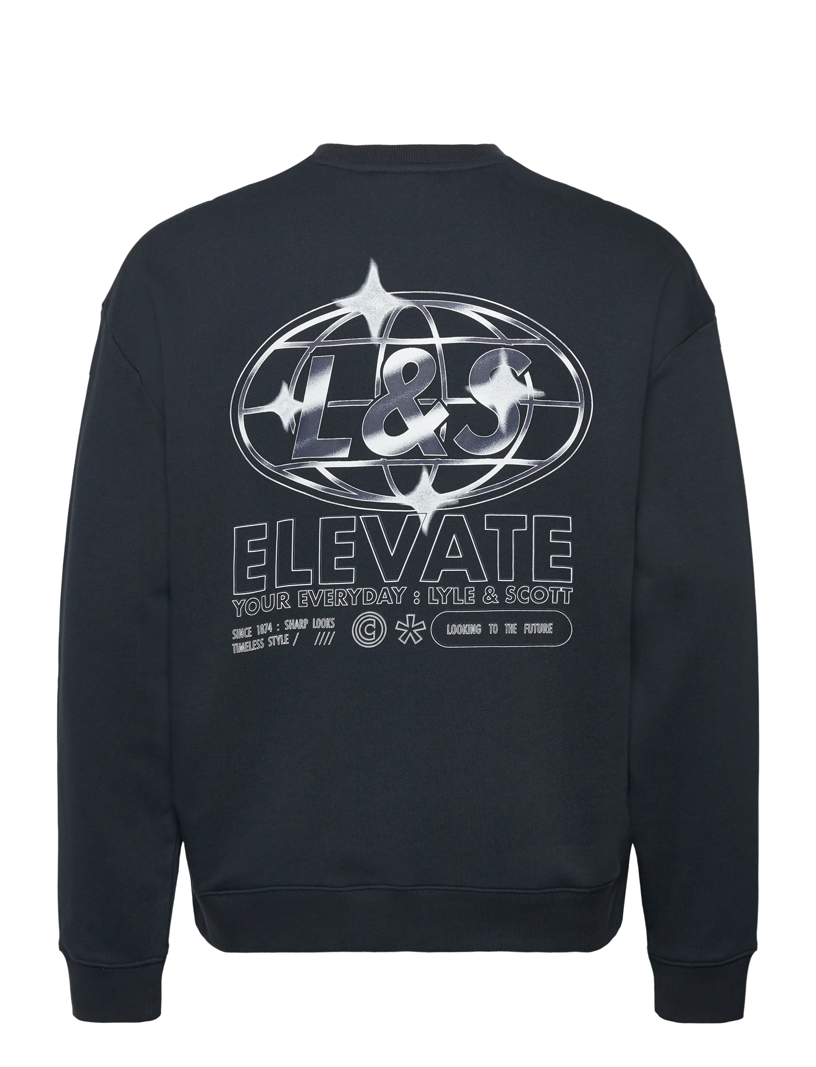 Lyle & Scott - Chrome Graphic Crew Neck - sweatshirts - z271 dark navy - 2