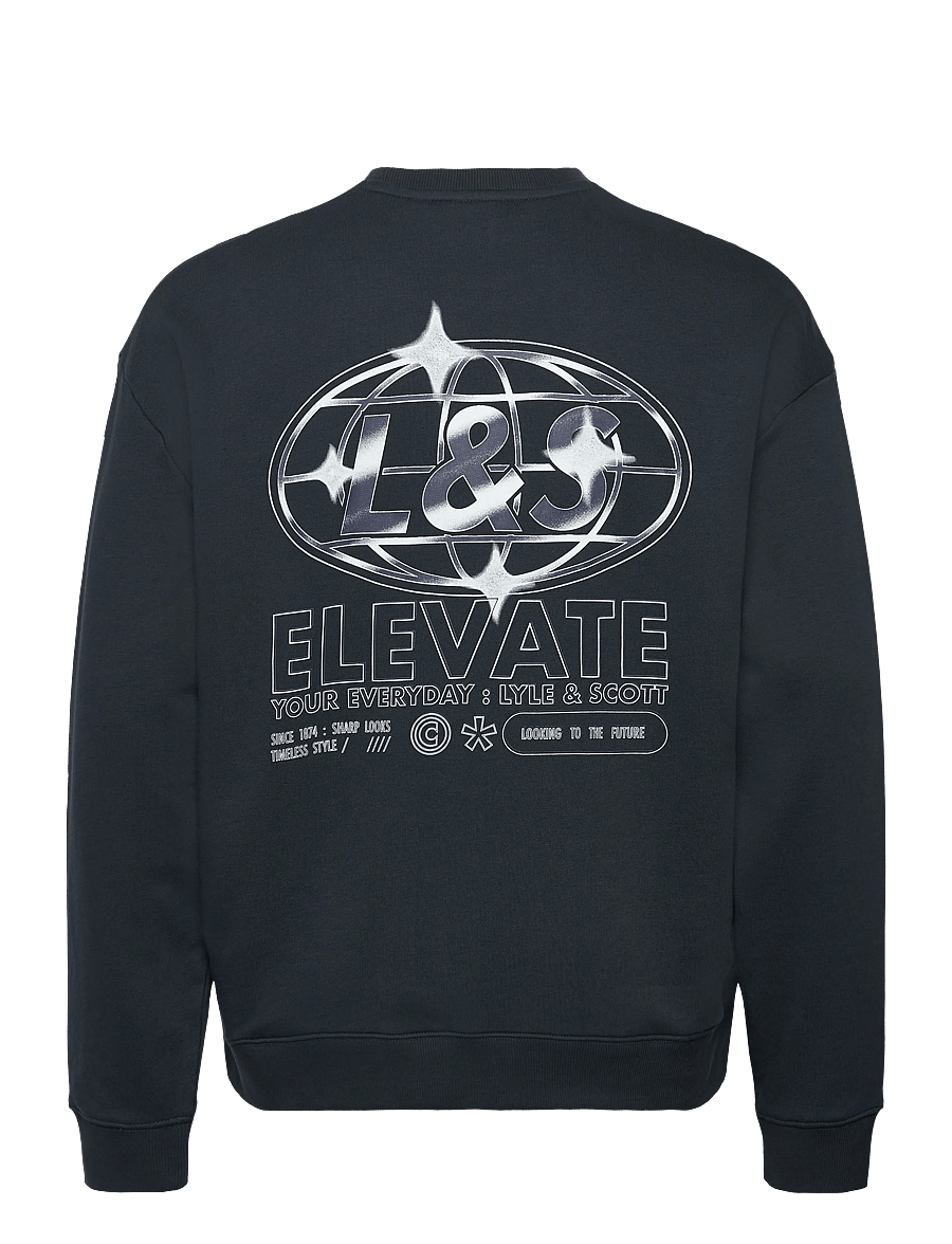 Lyle & Scott - Chrome Graphic Crew Neck - sweats - z271 dark navy - 2