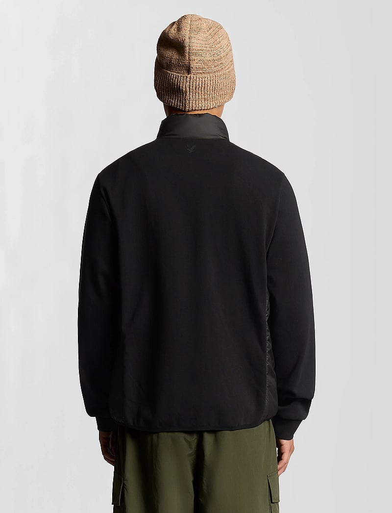 Lyle & Scott - Funnel Neck Hybrid Zip Through Jumper - hybridjakker - z865 jet black - 3