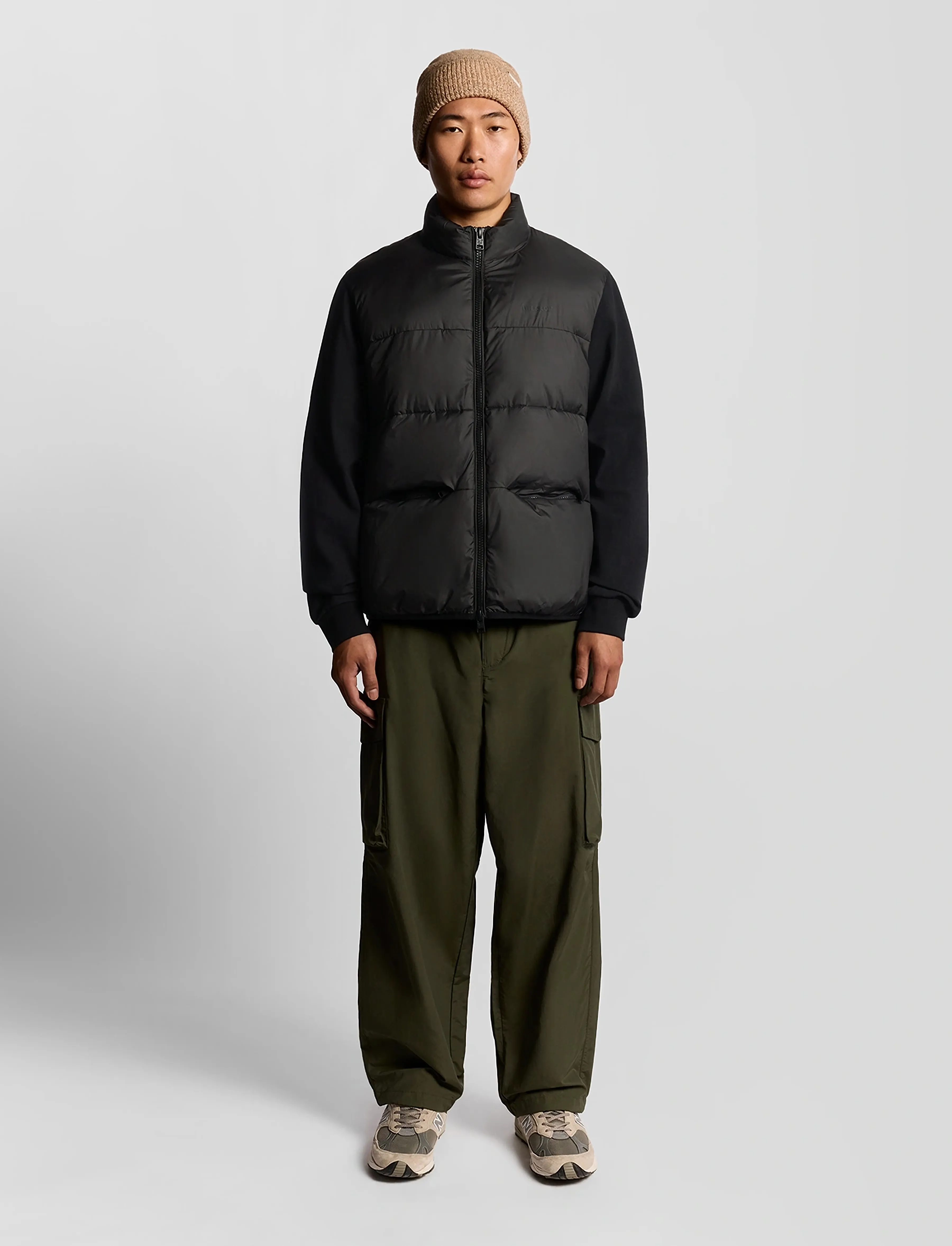 Lyle & Scott - Funnel Neck Hybrid Zip Through Jumper - hybridjakker - z865 jet black - 5