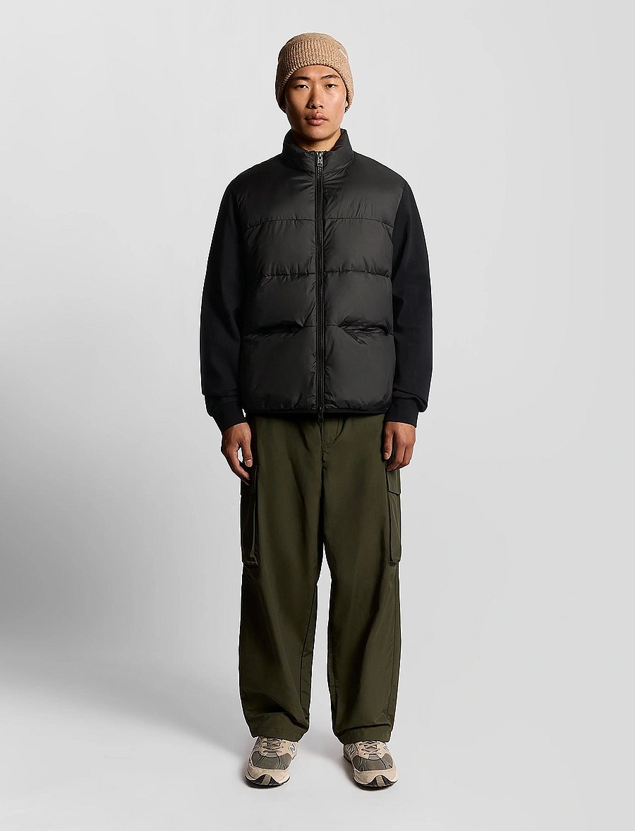 Lyle & Scott - Funnel Neck Hybrid Zip Through Jumper - hybridjakker - z865 jet black - 5