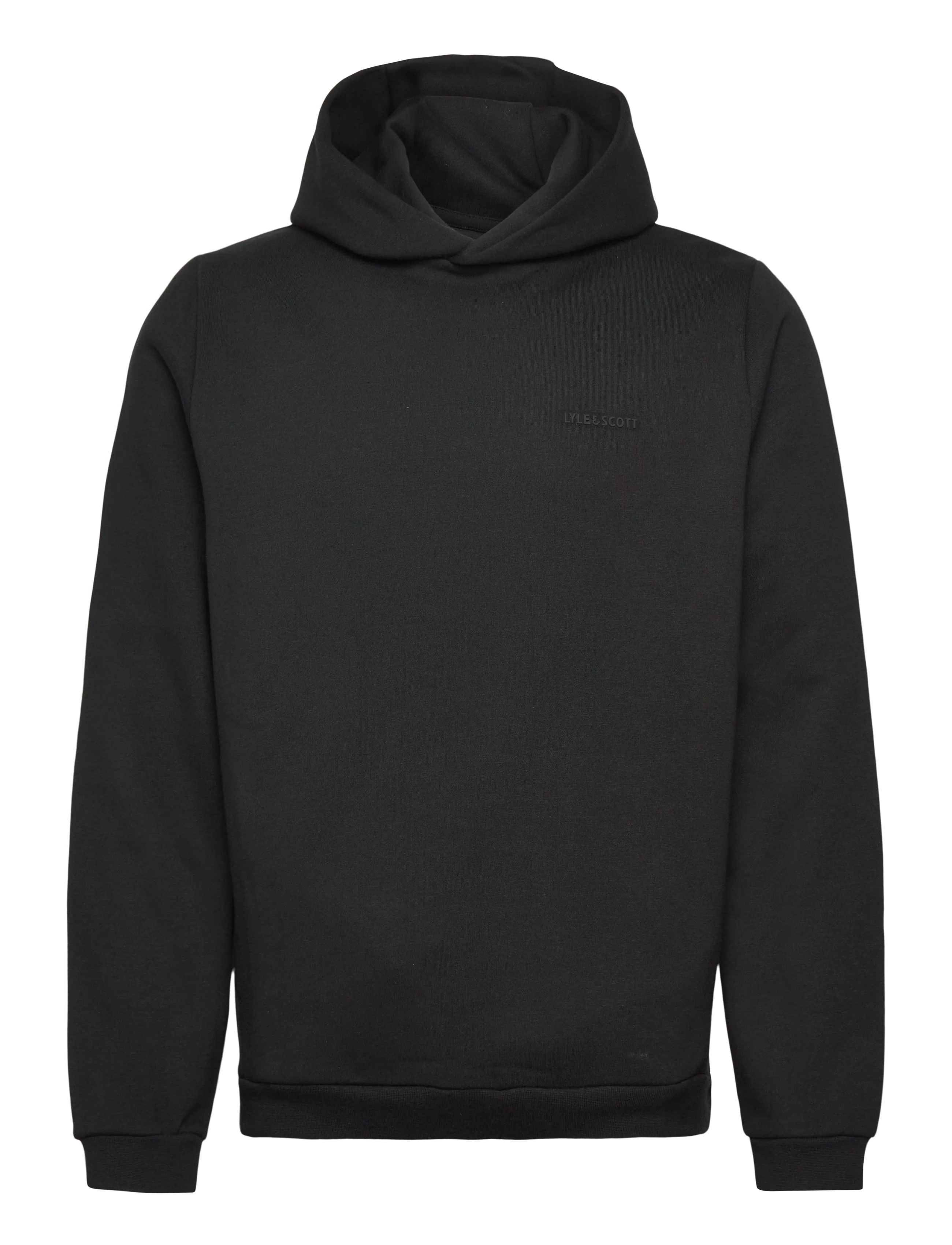 Lyle & Scott Logo Brushback Pullover Hoodie - Hættetrøjer - Z865 JET BLACK / black