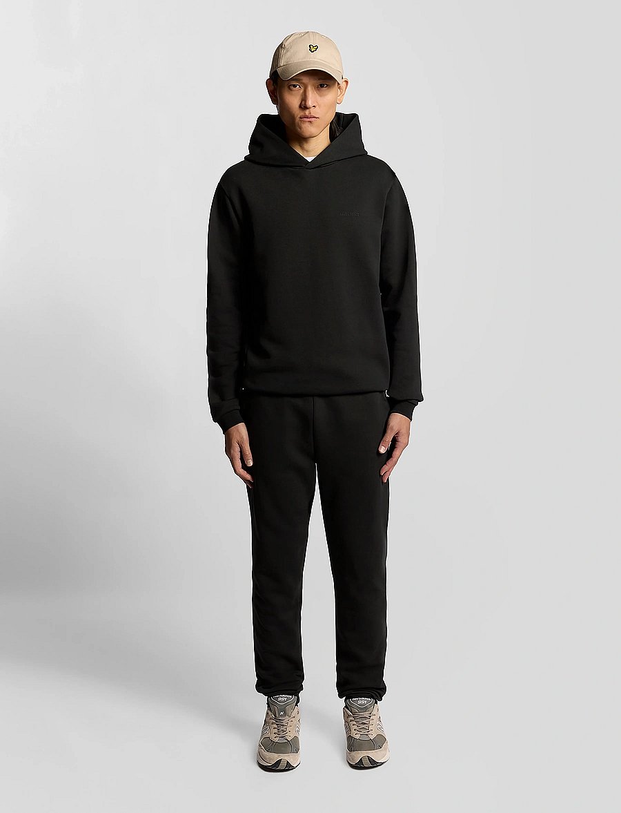 Lyle & Scott - Logo Brushback Pullover Hoodie - džemperi ar kapuci - z865 jet black - 5