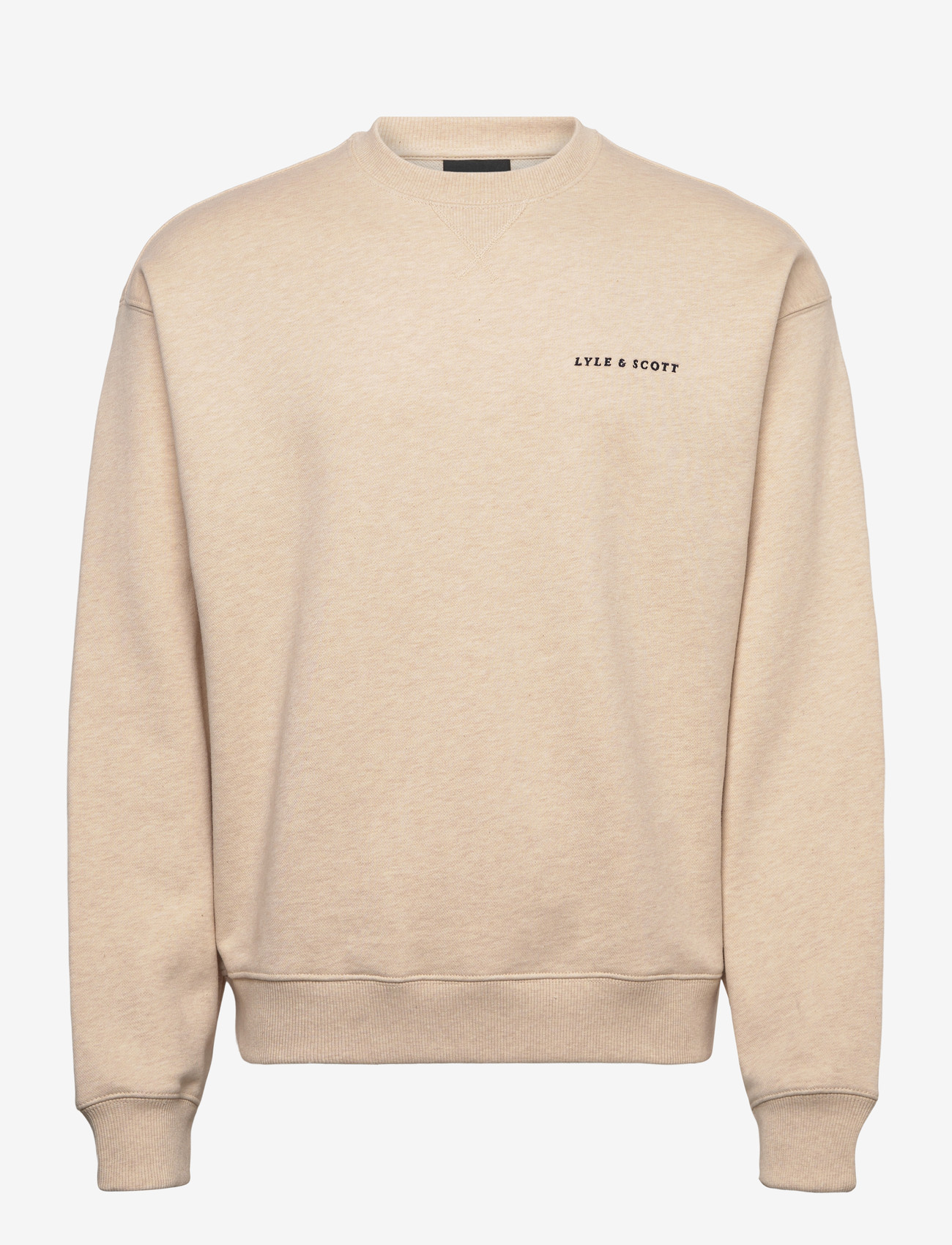 Lyle & Scott - Script Heavyweight Loopback Crew Neck Sweatshirt - sweatshirts - y147 ice cream marl - 1