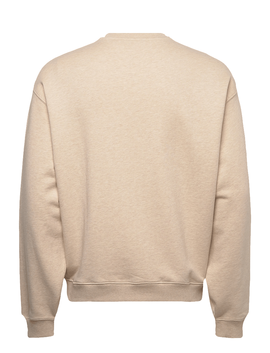 Lyle & Scott - Script Heavyweight Loopback Crew Neck Sweatshirt - sweatshirts - y147 ice cream marl - 2