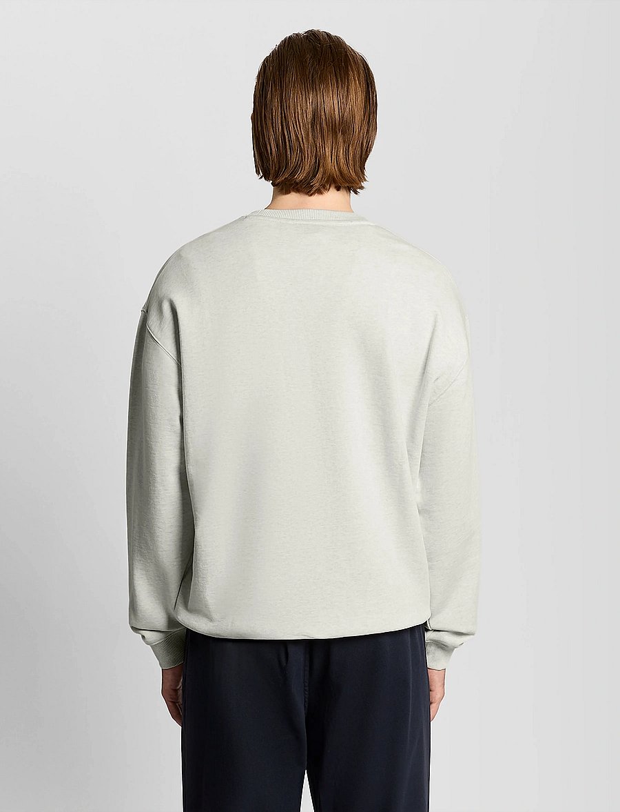 Lyle & Scott - Script Heavyweight Loopback Crew Neck Sweatshirt - sweatshirts - y147 ice cream marl - 3