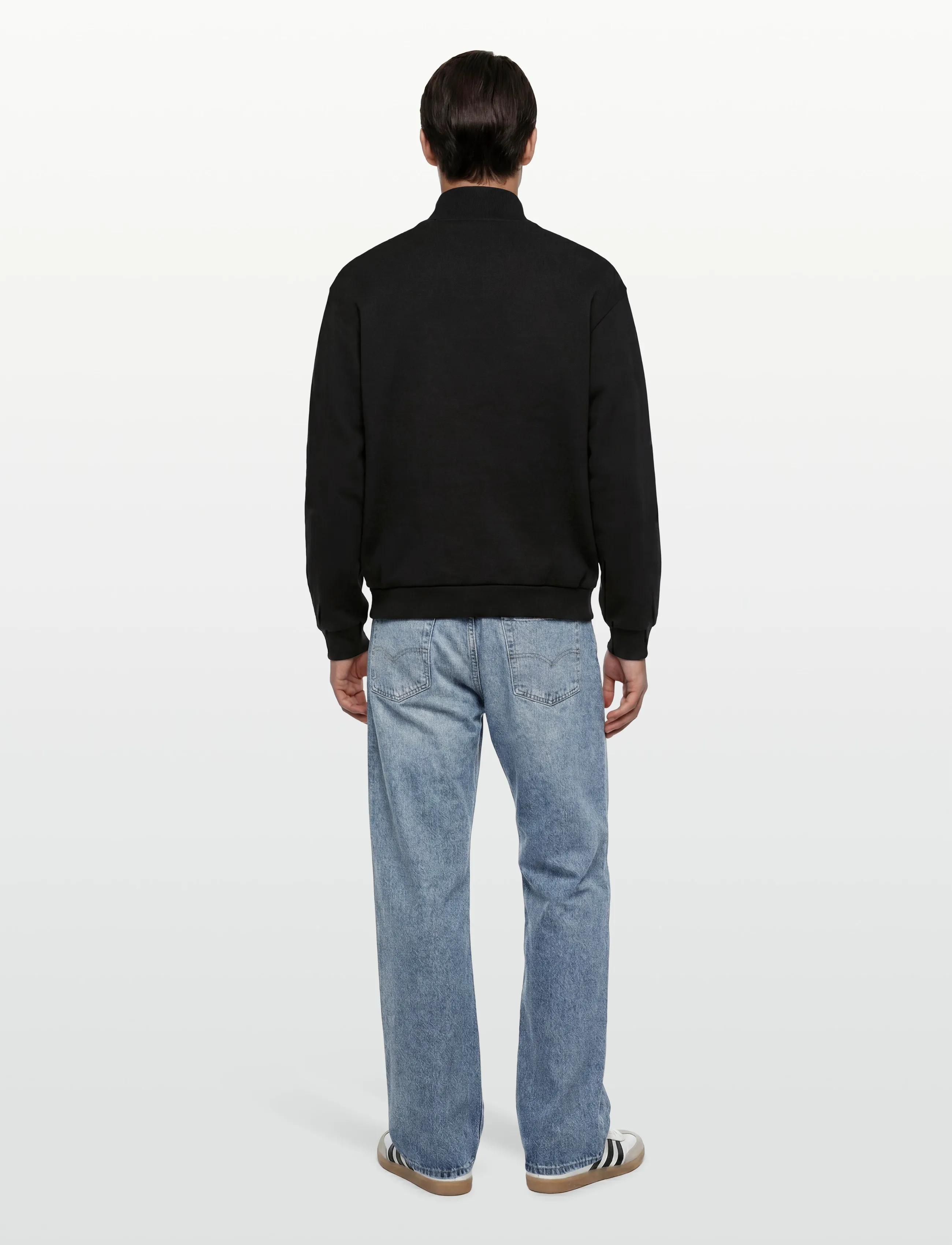 Lyle & Scott - Script Heavyweight Loopback Quarter Zip Sweatshirt - sweatshirts - z865 jet black - 4