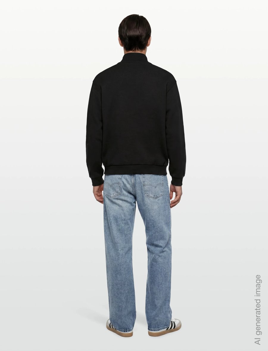 Lyle & Scott - Script Heavyweight Loopback Quarter Zip Sweatshirt - sweatshirts - z865 jet black - 4