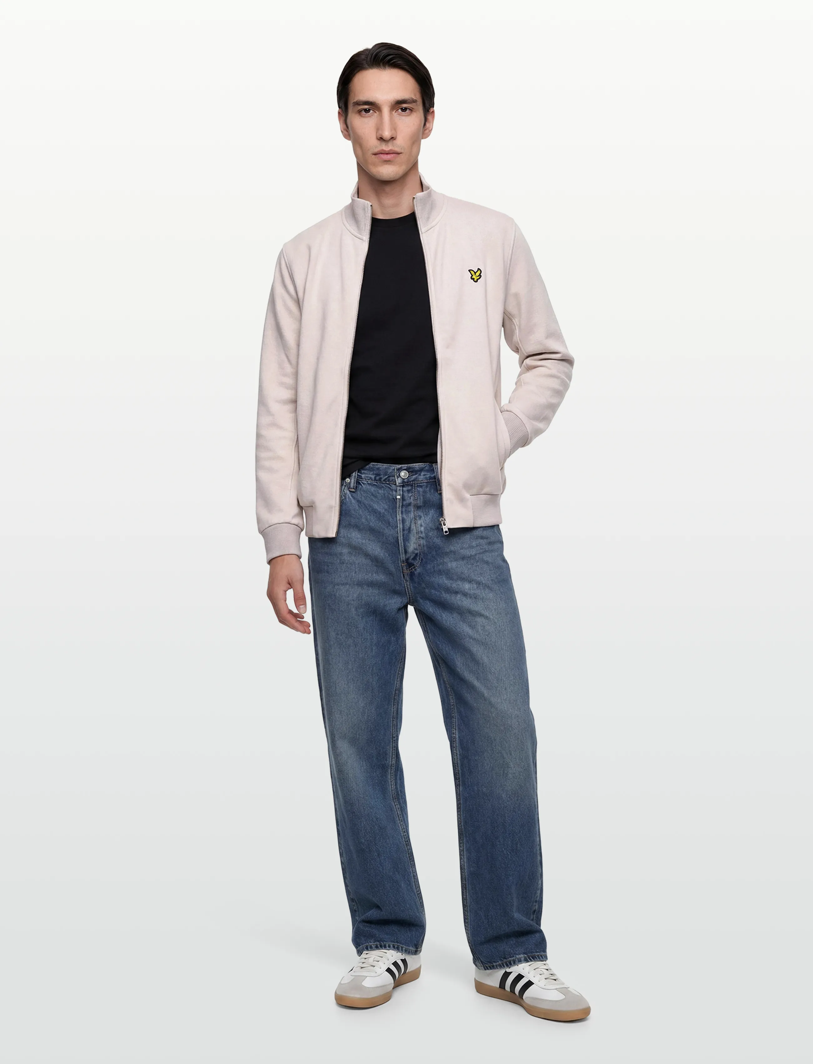 Lyle & Scott Pique Zip Through Sweatshirt - Sweatshirts - Y135 PINK TILE / grey