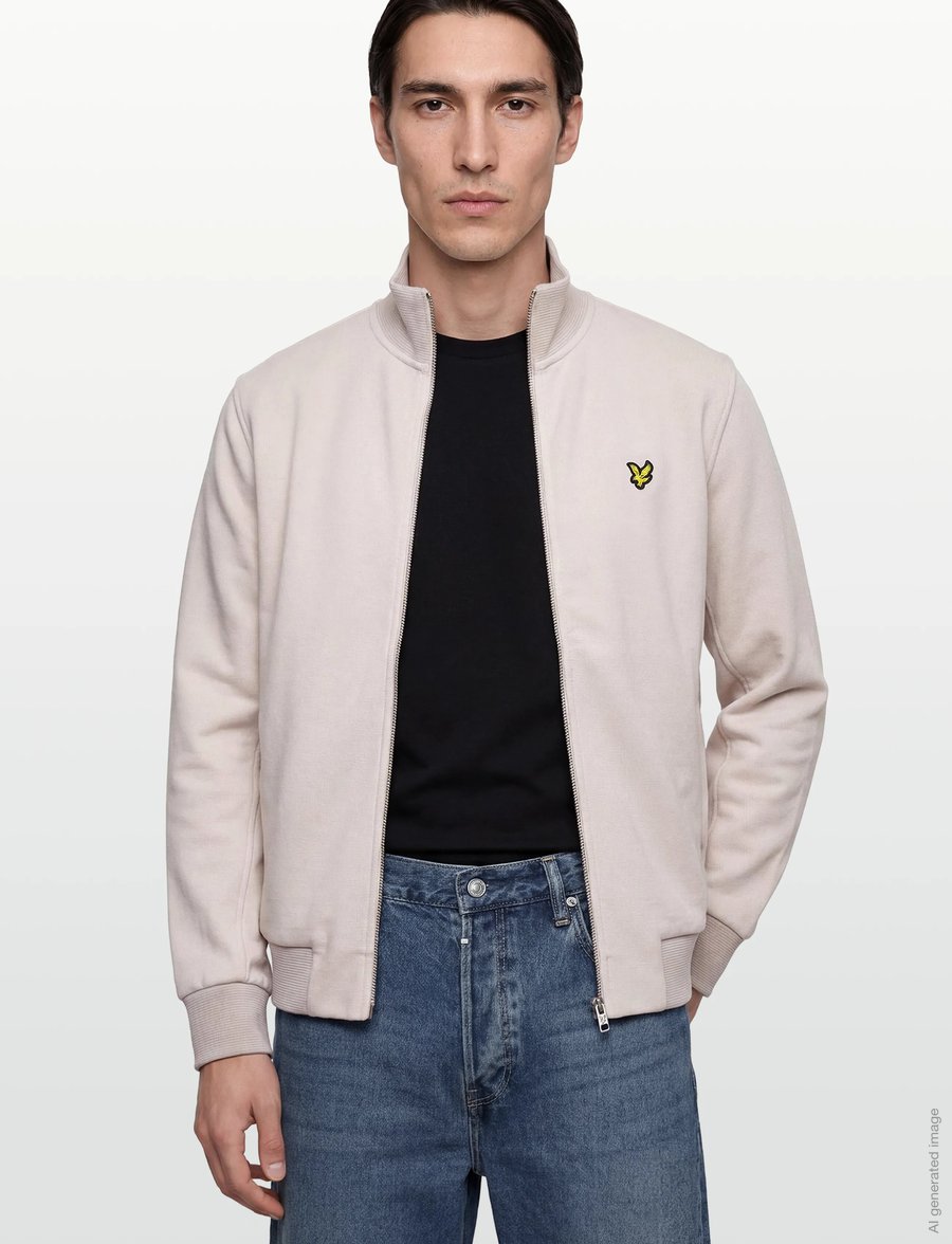 Lyle & Scott - Pique Zip Through Sweatshirt - sweatshirts - y135 pink tile - 3