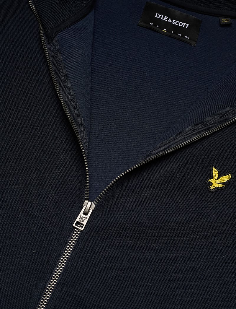 Lyle & Scott - Pique Zip Through Sweatshirt - frühlingsjacken - z271 dark navy - 2