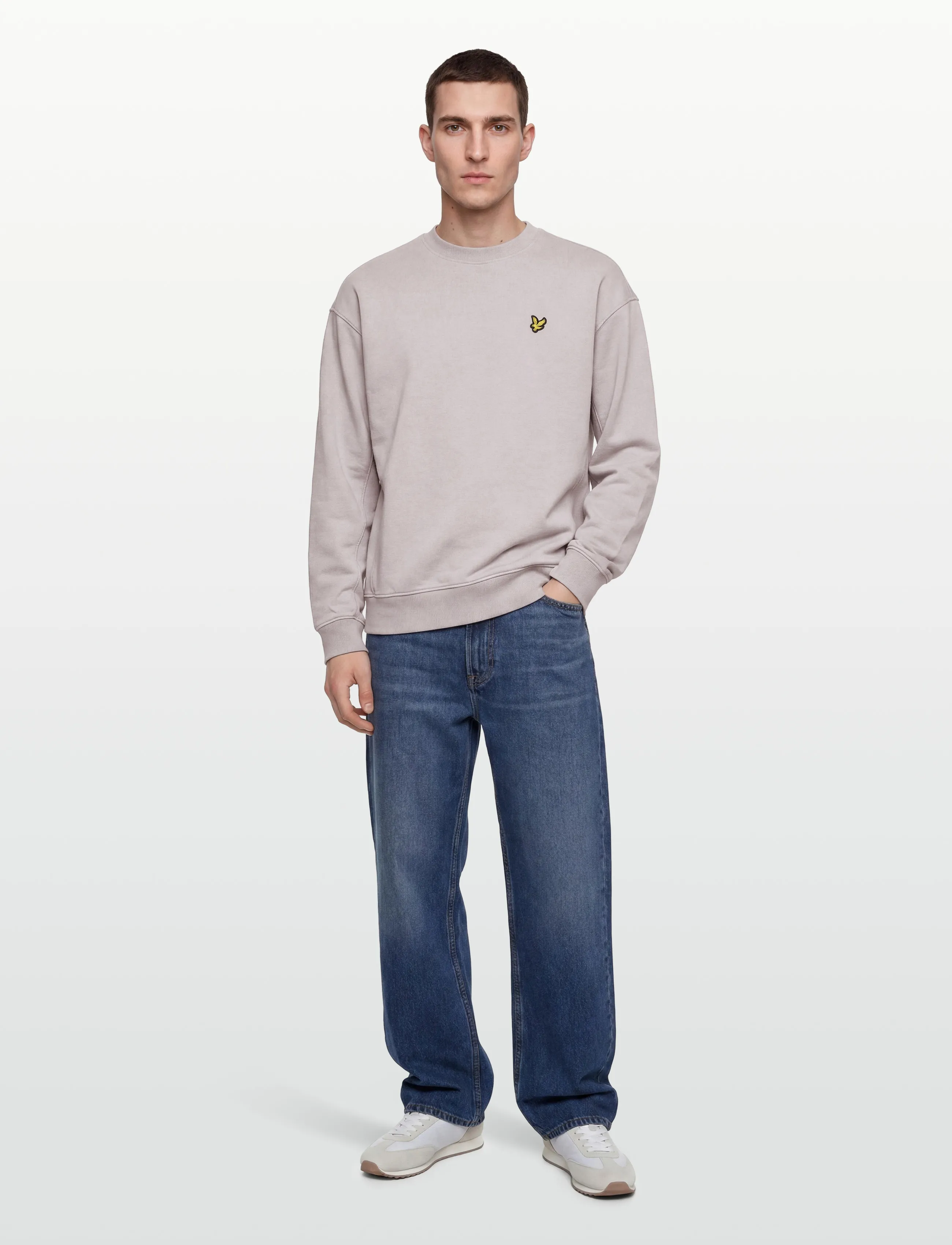 Lyle & Scott Heavy Laundered Crew Neck Sweatshirt, XS, Sweatshirts Hoodies, Lila - Sweatshirts, Männerswear