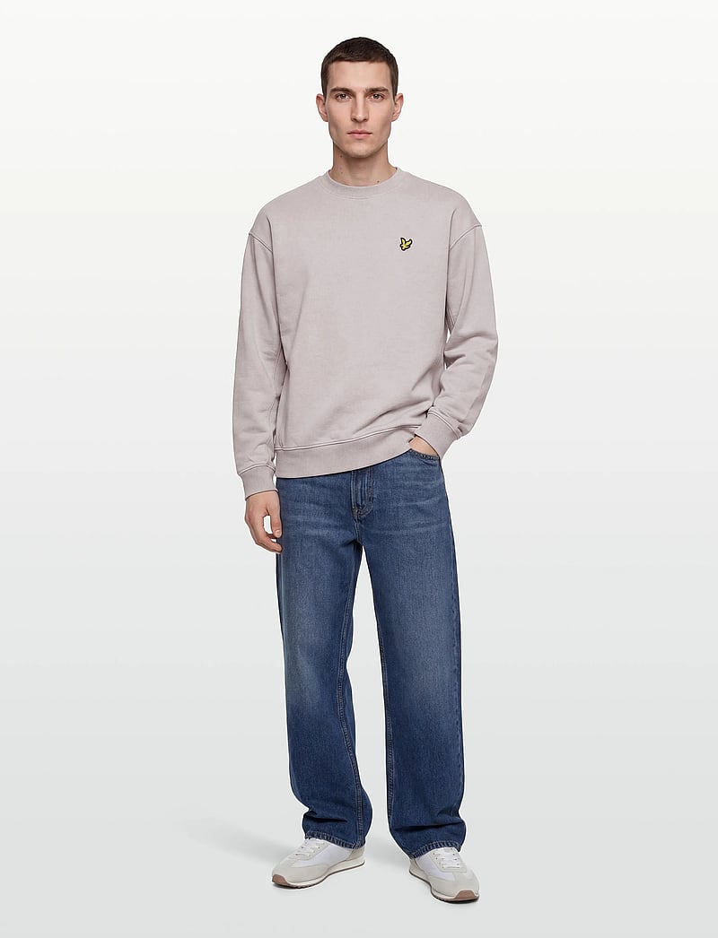 Lyle & Scott - Heavy Laundered Crew Neck Sweatshirt - sweatshirts - y116 pale lavendar - 0