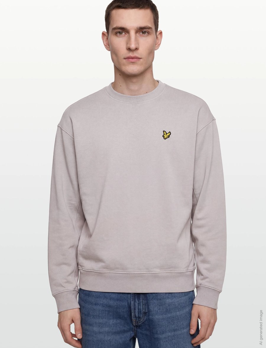 Lyle & Scott - Heavy Laundered Crew Neck Sweatshirt - sweatshirts - y116 pale lavendar - 3