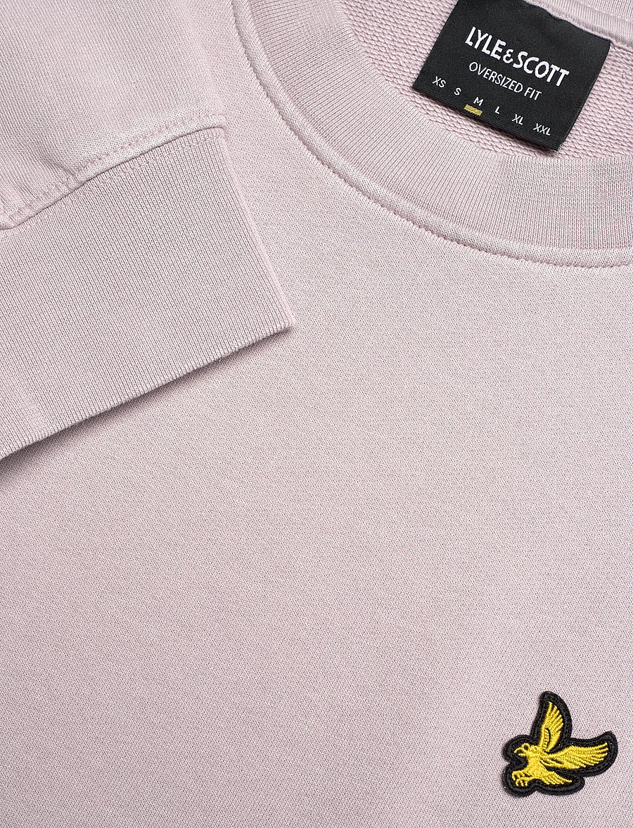 Lyle & Scott - Heavy Laundered Crew Neck Sweatshirt - dressipluusid - y116 pale lavendar - 5