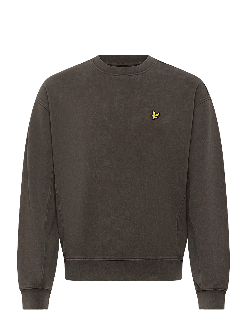 Lyle & Scott - Heavy Laundered Crew Neck Sweatshirt - sweatshirts - y118 soft black - 1