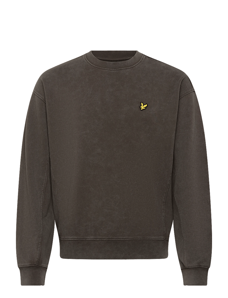 Lyle & Scott - Heavy Laundered Crew Neck Sweatshirt - sweatshirts - y118 soft black - 1