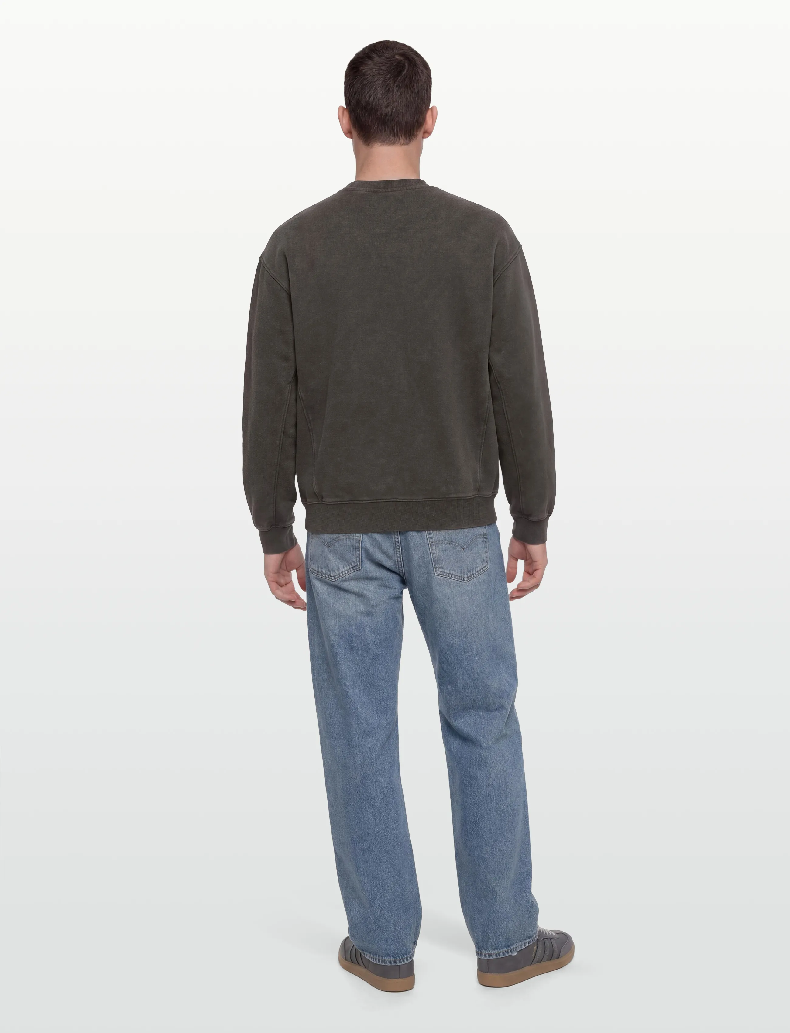 Lyle & Scott - Heavy Laundered Crew Neck Sweatshirt - sweatshirts - y118 soft black - 4
