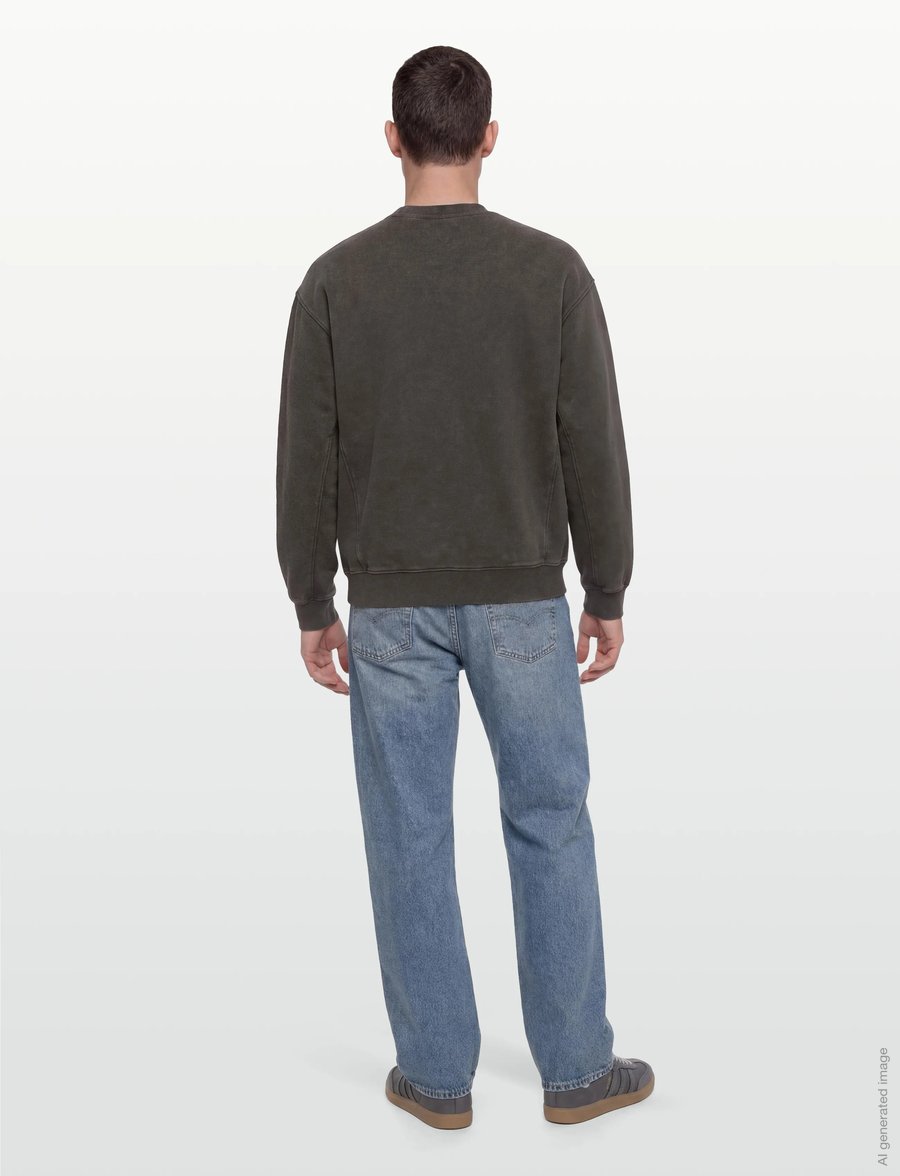 Lyle & Scott - Heavy Laundered Crew Neck Sweatshirt - sweatshirts - y118 soft black - 4
