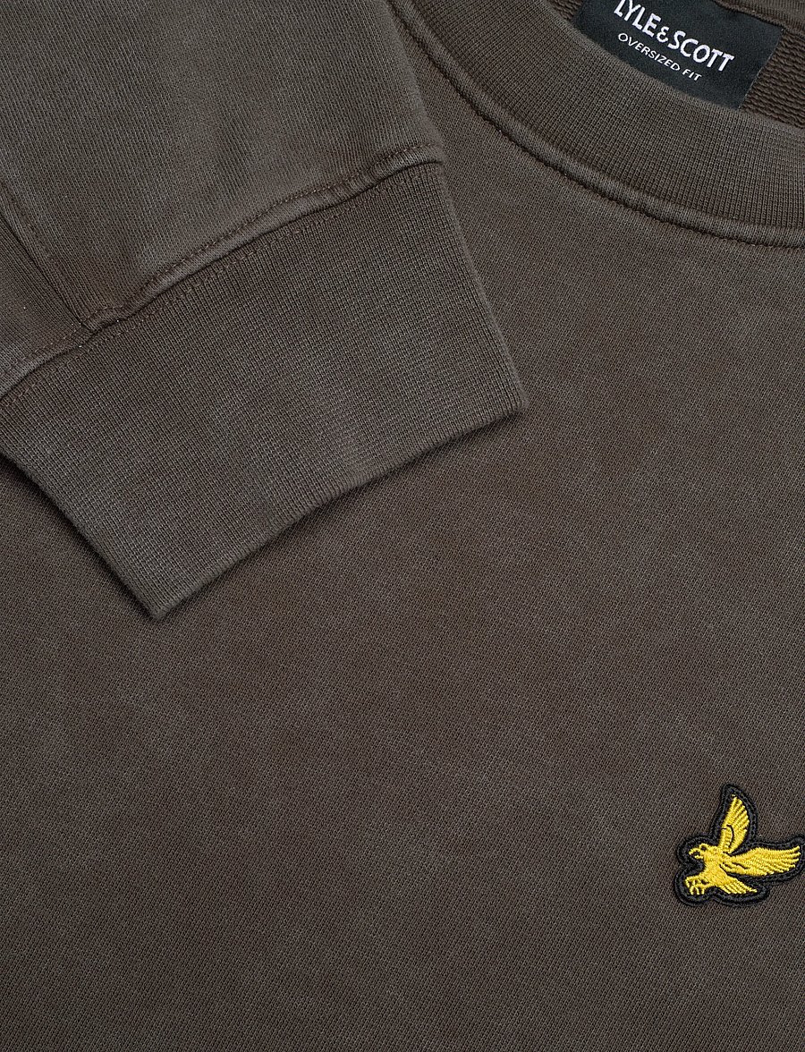 Lyle & Scott - Heavy Laundered Crew Neck Sweatshirt - sweatshirts - y118 soft black - 5