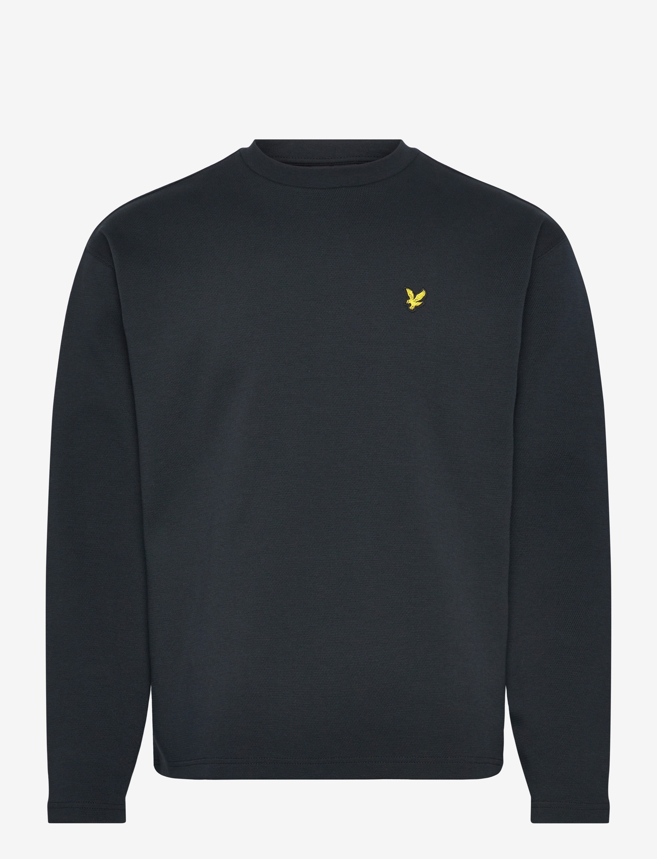 Lyle & Scott - Raised Jacquard Crew Neck Sweatshirt - sweatshirts - dark navy - 0