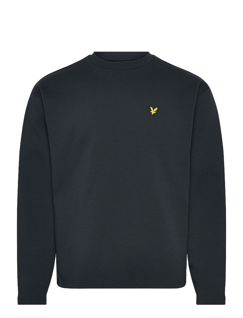 Lyle & Scott - Raised Jacquard Crew Neck Sweatshirt - sweatshirts - dark navy - 0