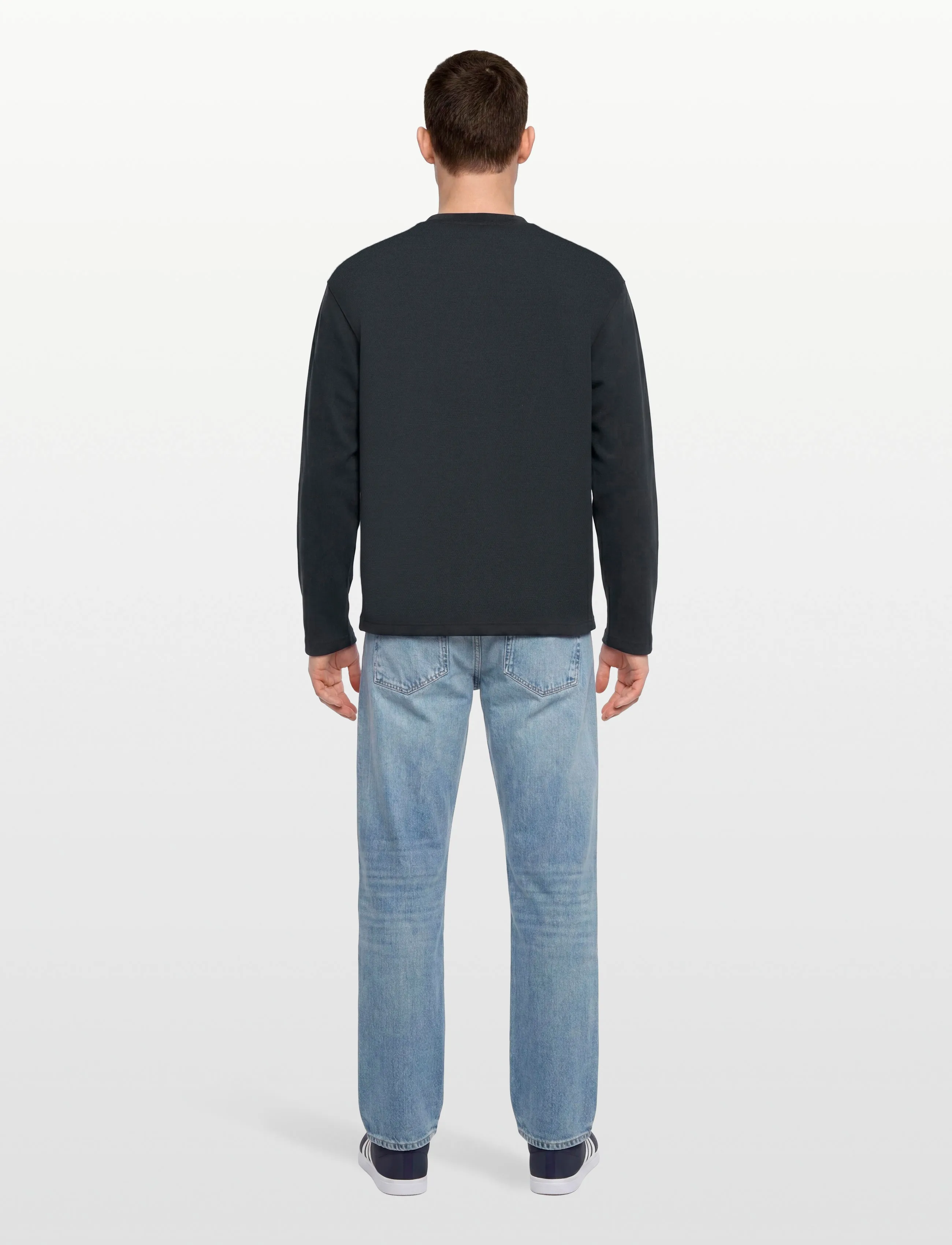 Lyle & Scott - Raised Jacquard Crew Neck Sweatshirt - sweatshirts - dark navy - 4