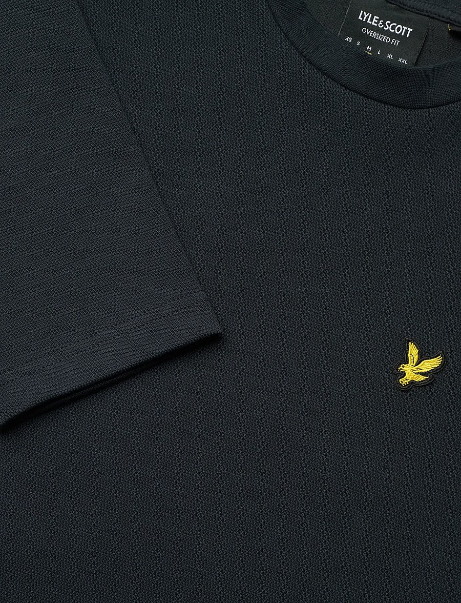 Lyle & Scott - Raised Jacquard Crew Neck Sweatshirt - sweatshirts - dark navy - 2