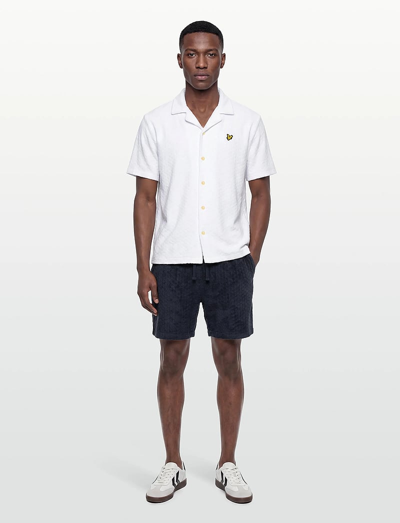 Lyle & Scott - Honeycomb Towelling Short - sweatshorts - dark navy - 0