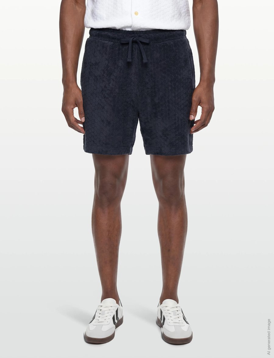 Lyle & Scott - Honeycomb Towelling Short - sweatshorts - dark navy - 3