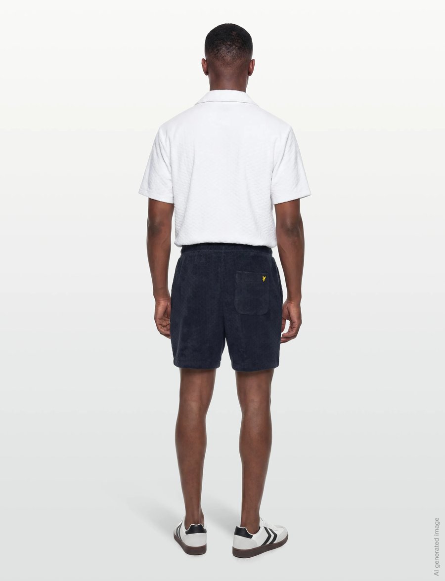Lyle & Scott - Honeycomb Towelling Short - sweatshorts - dark navy - 4