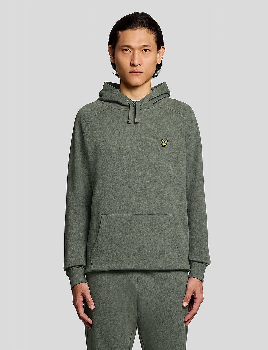 Lyle & Scott - Tri Marl Raglan Hoodie - hoodies - khaki tri marl - 0