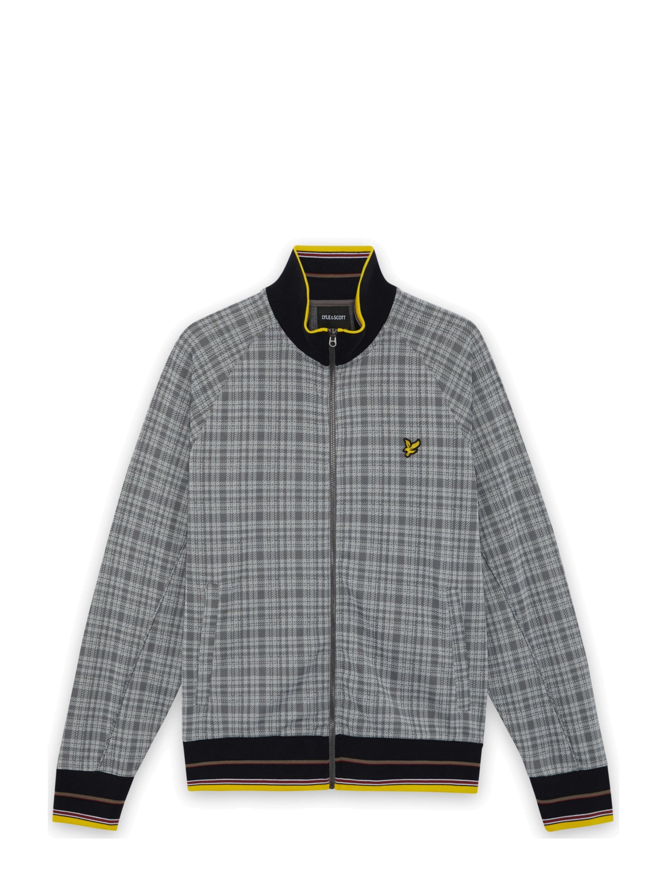 Lyle & Scott Hawick Check Track Jacket - Tøj - MID GREY MARL / grey