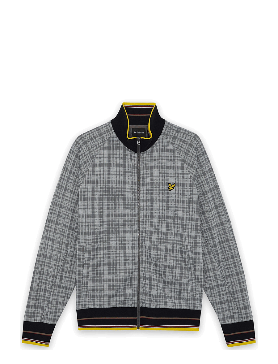 Lyle & Scott - Hawick Check Track Jacket - mid grey marl - 0