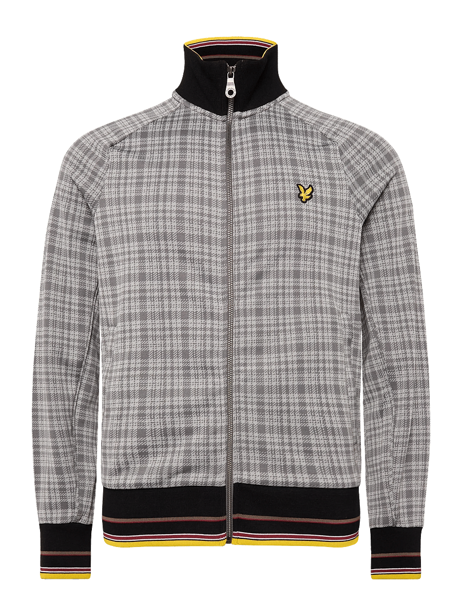 Lyle & Scott - Hawick Check Track Jacket - kurtki jesienne - mid grey marl - 1
