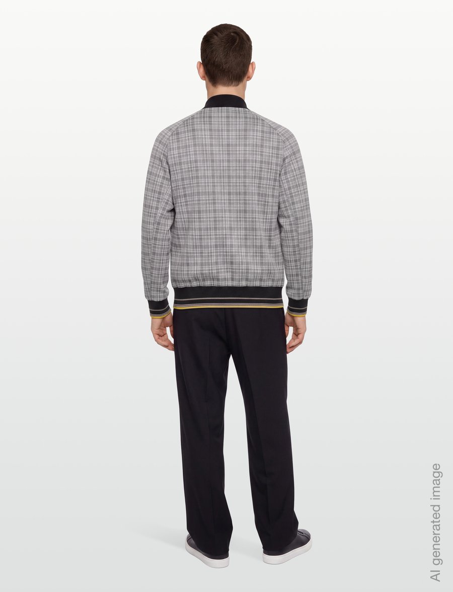 Lyle & Scott - Hawick Check Track Jacket - kurtki jesienne - mid grey marl - 4