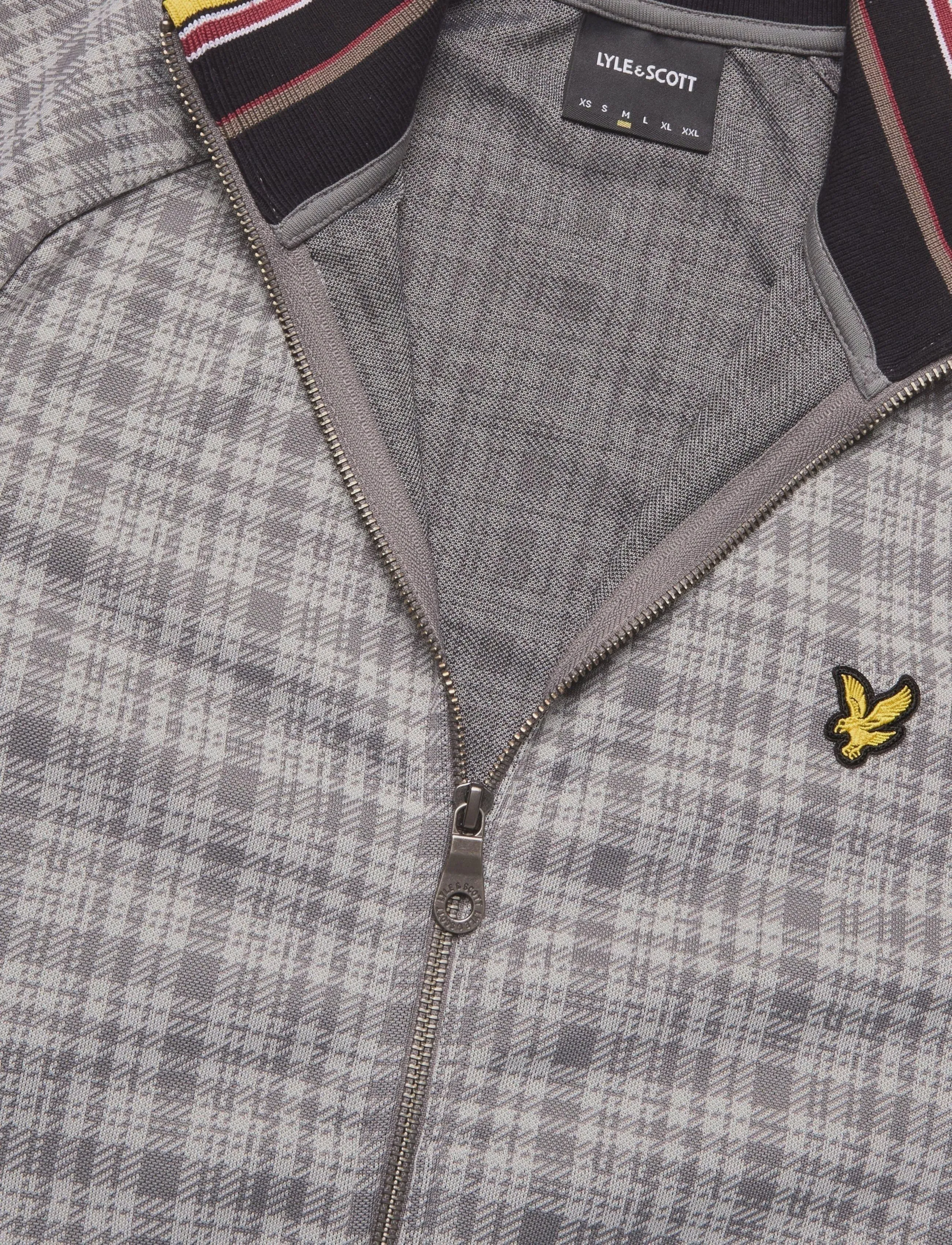 Lyle & Scott - Hawick Check Track Jacket - kurtki jesienne - mid grey marl - 5