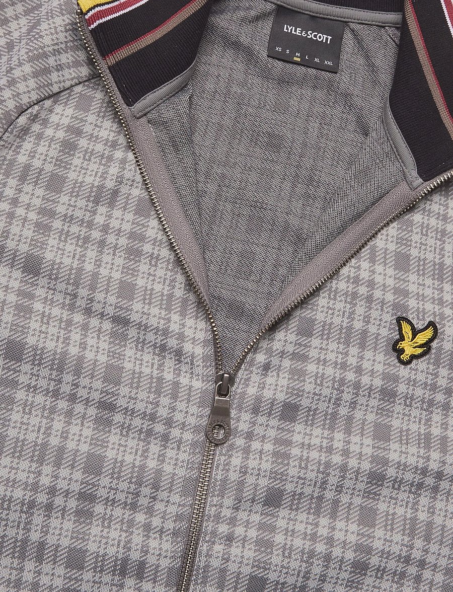 Lyle & Scott - Hawick Check Track Jacket - kurtki jesienne - mid grey marl - 5