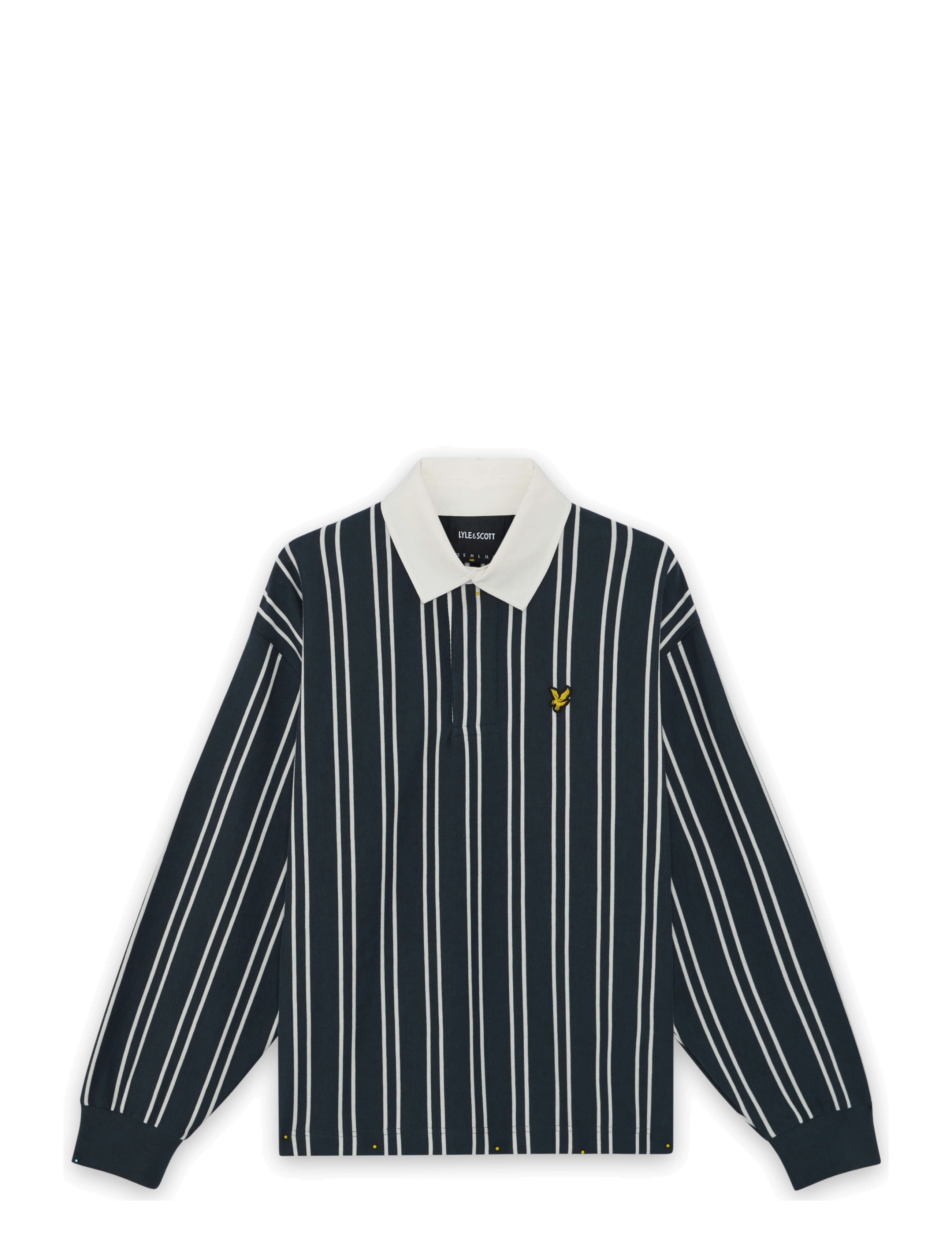 Lyle & Scott Vertical Stripe Rugby - Tøj - DARK NAVY/ WHITE / navy